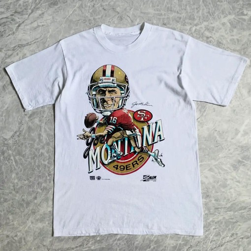 Vintage Style Joe Montana San Francisco 49ers Caricature Nfl Tee, Sweater, and Hoodie - Perfect Gifts for NFL Fans
