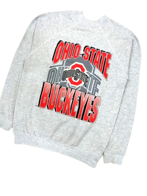 Vintage Style Jostens Ohio State Buckeyes University American Sweatshirt with Big Spell Out Logo - Image 2