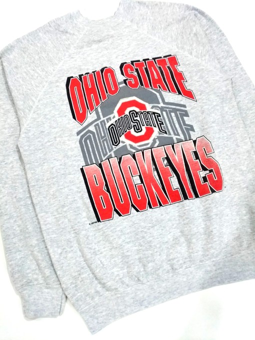 Vintage Style Jostens Ohio State Buckeyes University American Sweatshirt with Big Spell Out Logo - Image 3