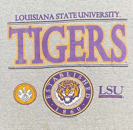 Vintage Style Louisiana State University Tigers T-Shirt Hoodie - Perfect for LSU Fans! - Image 2