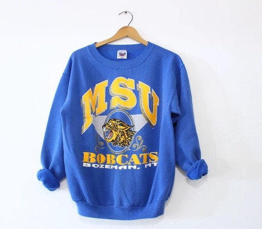 Vintage Style Montana State University Bobcats Sweatshirt, Ideal 90S Shirt for Bobcats Fans