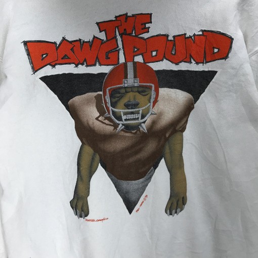 Vintage Style NCAA The Dawg Pound Big Logo Sweatshirt T-shirt - Ideal Gift for NFL Fans - Image 2