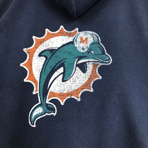Vintage Style NFL Miami Dolphins Full Zipper Hoodie Printed Big Logo NFL Miami Dolphins Sweater Pullover, Hoodie - Image 2