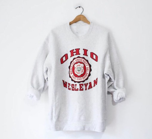Vintage Style Ohio Wesleyan University Sweatshirt, Ideal Ohio Wesleyan Sweater