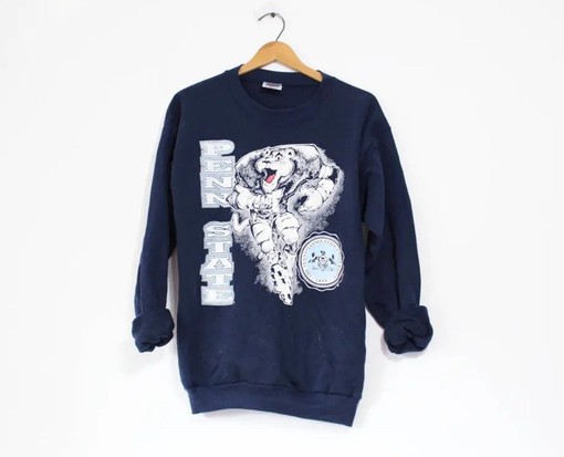 Vintage Style Penn State University Nittany Lions Sweatshirt and T-Shirt - Perfect for Vintage Style 90s Penn State