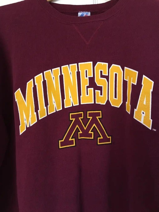 Vintage Style Russell Athletic Minnesota University American Sweatshirt Gifts for NCAA - Image 2