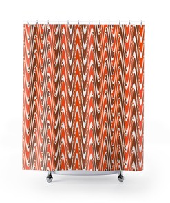 Vintage Style Shower Curtain, Hippie Bathroom Accessory with Retro Charm