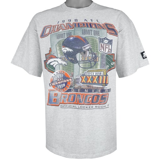 Vintage Style Starter Denver Broncos AFC Champions T-Shirt - Hoodie Sweatshirt, NCAA Shirts for Fans