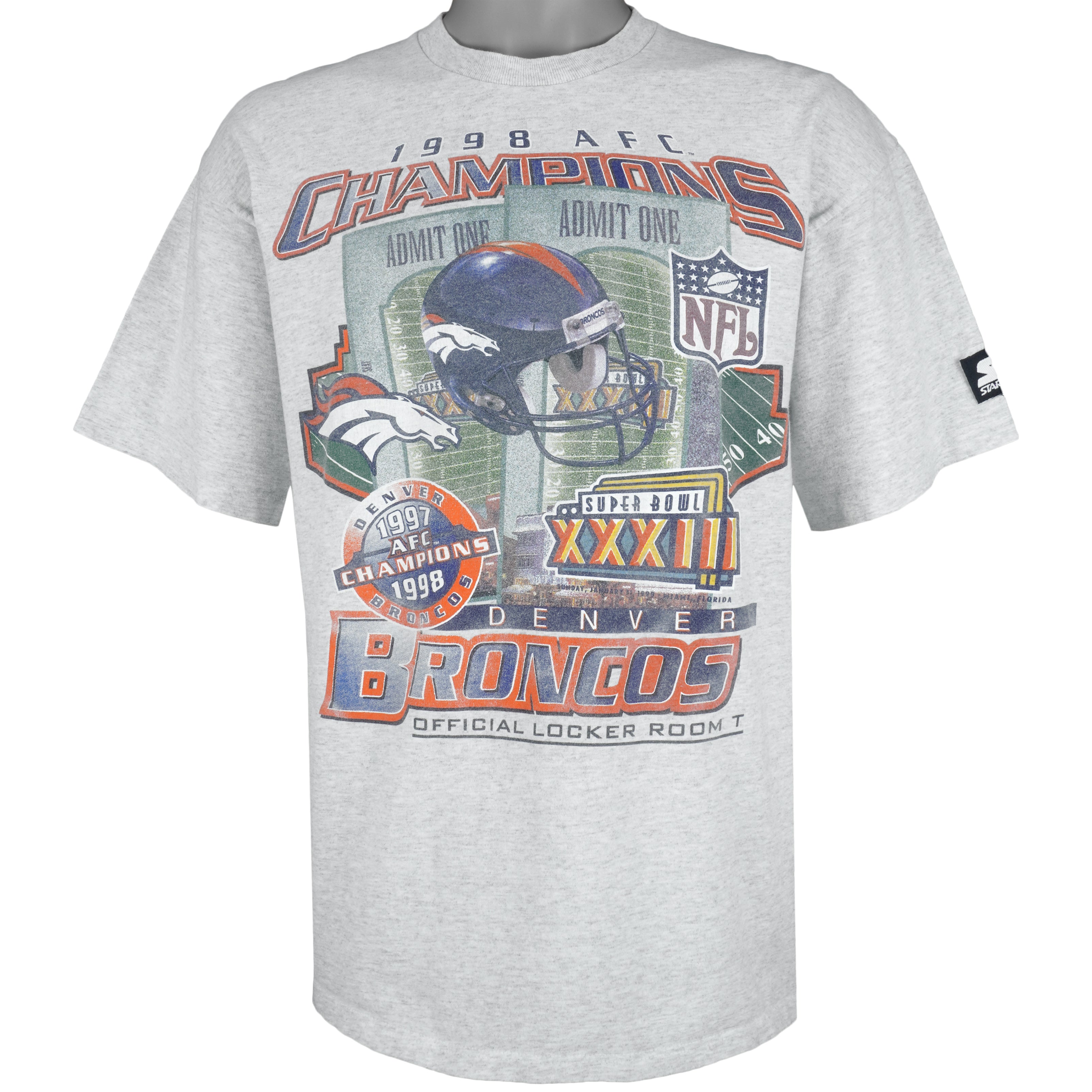 Vintage Style Starter Denver Broncos AFC Champions T-Shirt - Hoodie Sweatshirt, NCAA Shirts for Fans