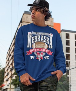 Vintage Style University Of Nebraska Huskers Sweatshirt and T-Shirt All Sizes with 1995 Nebraska Huskers Football Print
