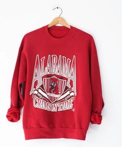 Vintage Style University of Alabama Crimson Roll Tide NCAA Sweatshirt Classic Alabama Crimson Sweater