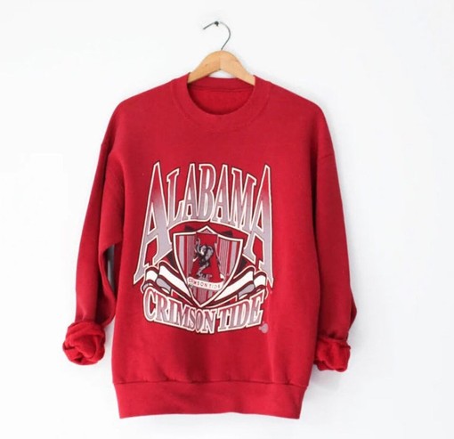 Vintage Style University of Alabama Crimson Roll Tide NCAA Sweatshirt Classic Alabama Crimson Sweater