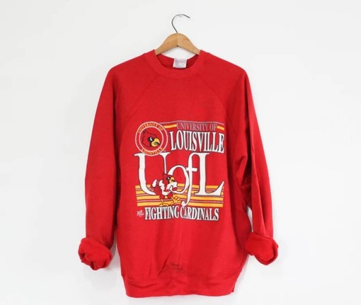 Vintage Style University of Louisville Cardinals Sweatshirt, Louisville Cardinals Sweater, Vintage Style 90s Shirt