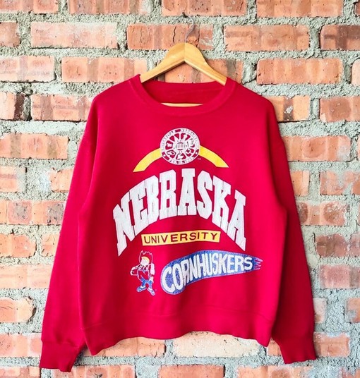 Vintage Style University of Nebraska Cornhuskers Football Sweatshirt - NCAA Fans Essentials