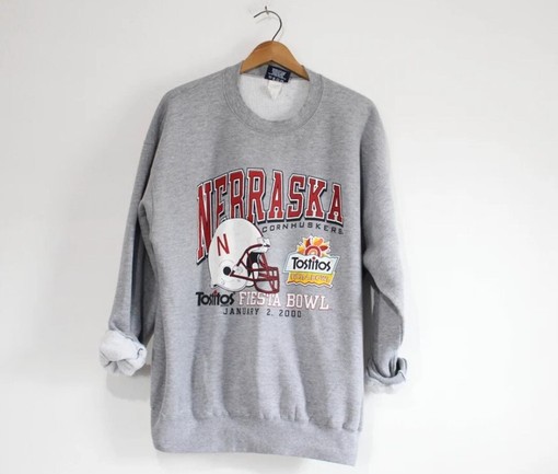 Vintage Style University of Nebraska Cornhuskers Huskers Fiesta Bowl Football Sweatshirt - NCAA Fans Edition