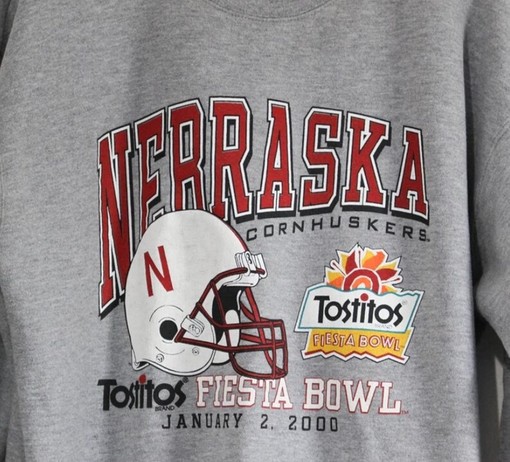 Vintage Style University of Nebraska Cornhuskers Huskers Fiesta Bowl Football Sweatshirt - NCAA Fans Edition - Image 2