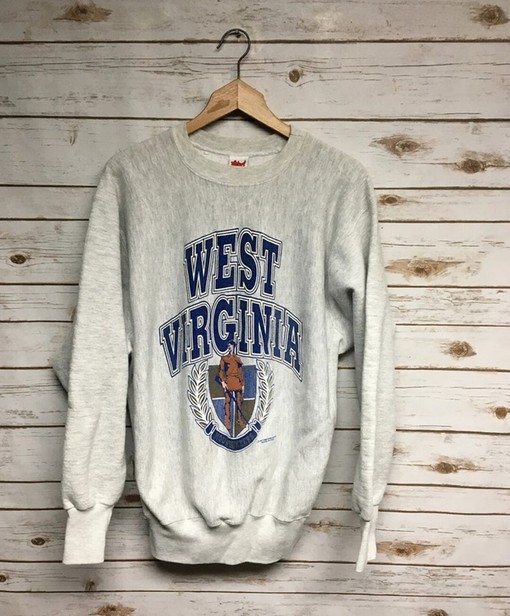 Vintage Style West Virginia Mountaineers Football Sweatshirt, West Virginia University Sweater for Fans