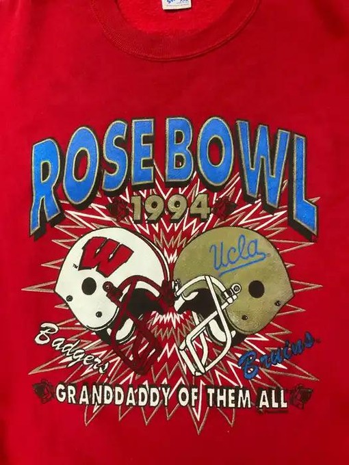 Vintage Style Wisconsin Badgers Sweatshirt - 1994 Rose Bowl Champs with ncaa shirt kids - Image 2