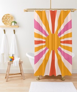 Vintage Sun Boho Shower Curtain - Eco-Friendly and Waterproof for Chic Vintage Bathroom Decor