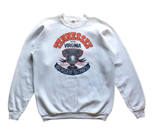 Vintage Tennessee Vs Virginia Sugar Bowl 1991 NCAA Sweatshirt Hoodie for Game Day Supporters