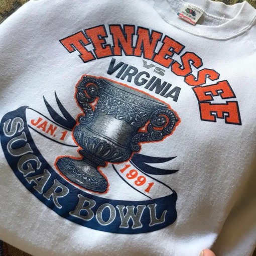 Vintage Tennessee Vs Virginia Sugar Bowl 1991 NCAA Sweatshirt Hoodie for Game Day Supporters - Image 2