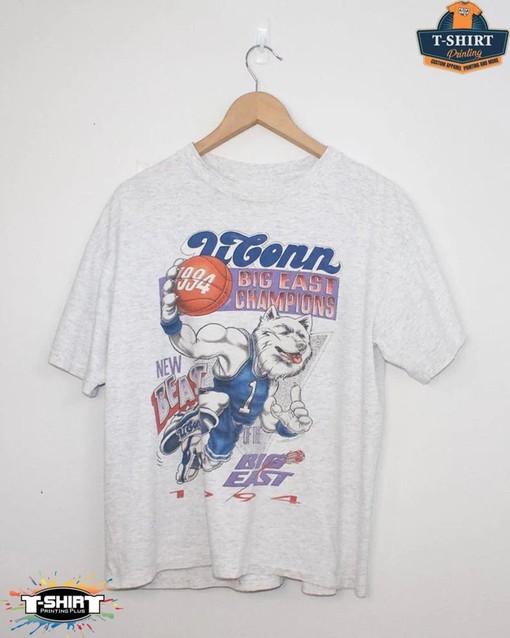 Vintage UConn Huskies Big East Shirt - Connecticut Huskies, Vintage Style NCAA Shirts
