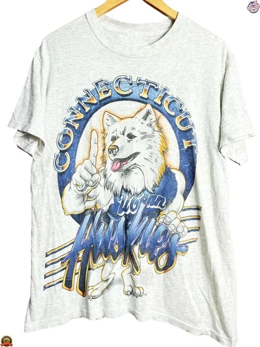Vintage UConn Huskies Logo T-Shirt - NCAA Fan Gear, University of Connecticut, American University T Shirt