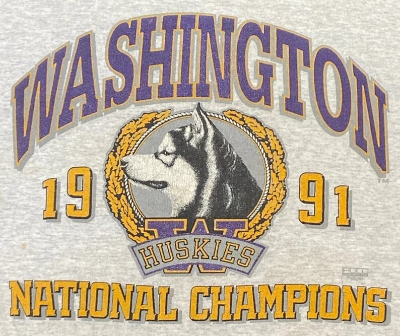 Vintage UW Huskies Hoodie, University of Washington Huskies Crewneck Sweatshirt - Image 2