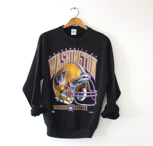 Vintage UW Huskies Hoodie, University of Washington Huskies Sweatshirt with Ohio State Sweater for Men
