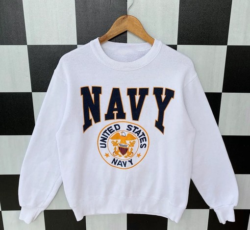 Vintage United States Navy Sweatshirt, Big Logo United States Navy Pullover Shirt, Sport Shirts Unisex