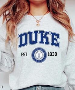 Vintage University Duke EST 1838 Sweatshirt, Duke Blue Devils, NCAA Duke Basketball, Unisex Shirt Crewneck Hoodie