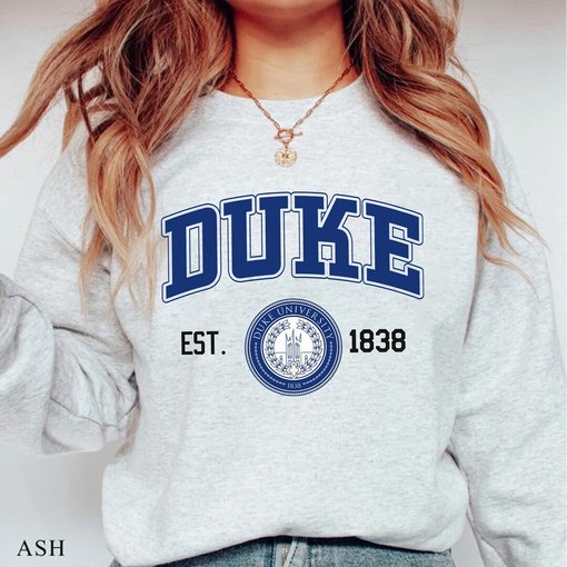 Vintage University Duke EST 1838 Sweatshirt, Duke Blue Devils, NCAA Duke Basketball, Unisex Shirt Crewneck Hoodie