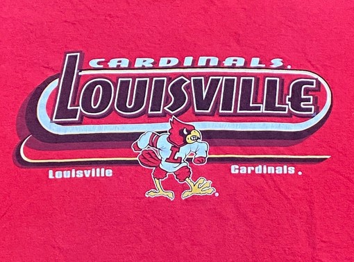 Vintage University Of Louisville Cardinals College Basketball Ncaa Shirt - Image 2
