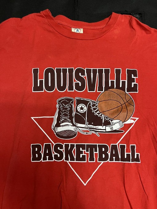 Vintage University Of Louisville Cardinals Converse Sneakers T-Shirt - Image 2