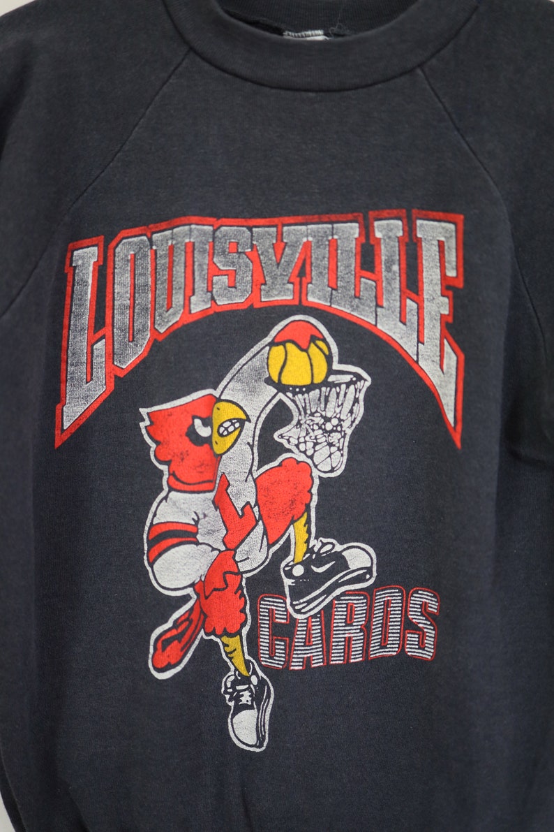 Vintage University Of Louisville Dusty Black Graphic Sweatshirt - Image 2