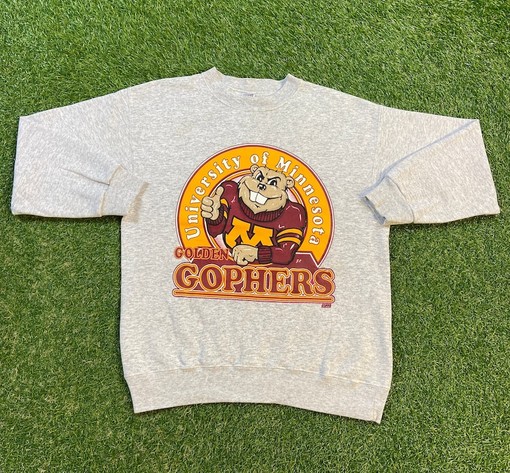 Vintage University Of Minnesota Golden Gophers NCAA Crewneck Sweatshirt Soffe College Football, Great 90S Collection