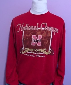 Vintage University Of Nebraska Cornhuskers 1995 National Champions Sweatshirt and Retro T-Shirt NCAA Shirt