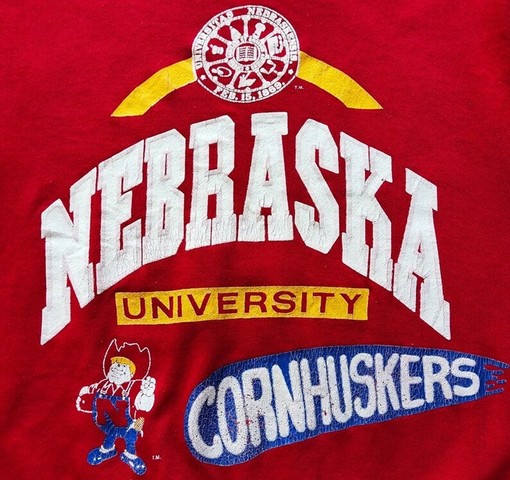 Vintage University Of Nebraska Cornhuskers Football Sweatshirt and Sweater NCAA Shirt - Image 2