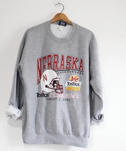 Vintage University Of Nebraska Cornhuskers Huskers Fiesta Bowl Football Sweatshirt and Retro T-Shirt - NCAA Shirts