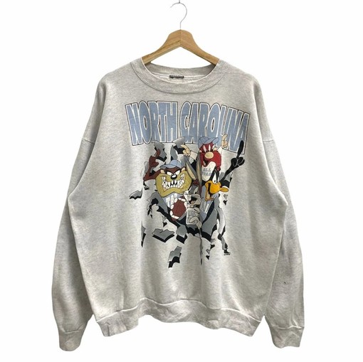Vintage University Of North Carolina Luney Tunes Crewneck Sweatshirt - NCAA Shirts for Men