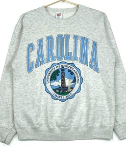 Vintage University Of North Carolina Tar Heels Crewneck Sweatshirt Hoodie Shirt - NCAA Shirts for Men
