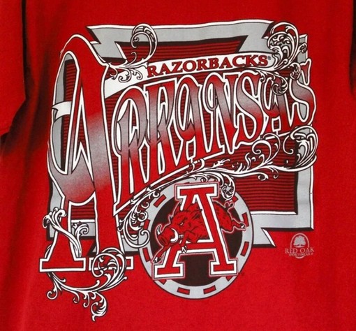 Vintage University of Arkansas Razorbacks T-Shirt, Vintage 90S Shirt, with American University T Shirt - Image 2
