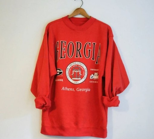 Vintage University of Georgia Bulldogs Crewneck Sweatshirt - NCAA Shirts for Men and Women