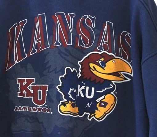 Vintage University of Kansas Jayhawks Sweatshirt - NCAA College Shirts - Image 2