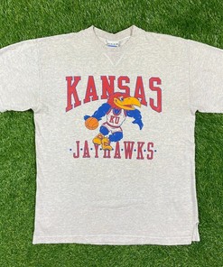 Vintage University of Kansas NCAA Graphic Long Sleeve Tee - Retro Style Apparel