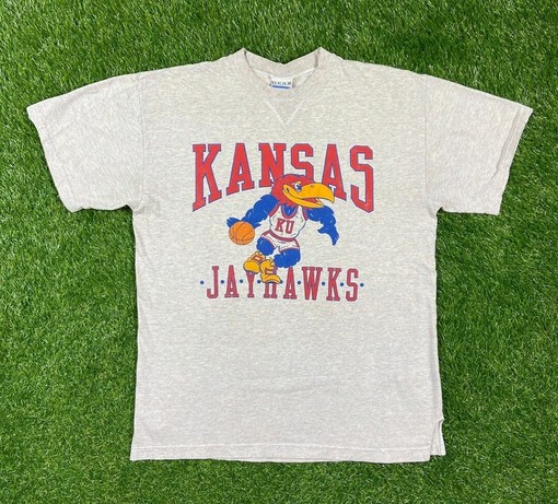 Vintage University of Kansas NCAA Graphic Long Sleeve Tee - Retro Style Apparel