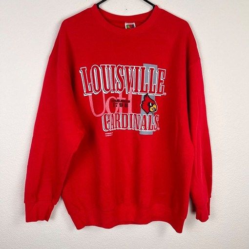 Vintage University of Louisville Cardinals Football Fan Shirt Hooded Sweatshirt - NCAA Shirts
