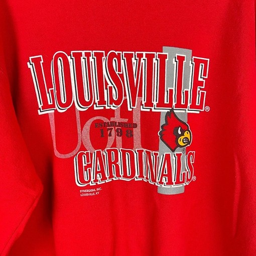 Vintage University of Louisville Cardinals Football Fan Shirt Hooded Sweatshirt - NCAA Shirts - Image 2