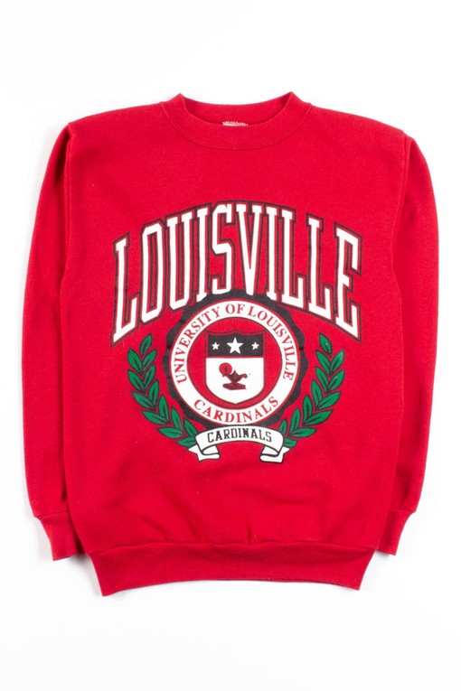 Vintage University of Louisville Cardinals Football Fan Shirt Hooded Sweatshirt - NCAA Shirts for Kids