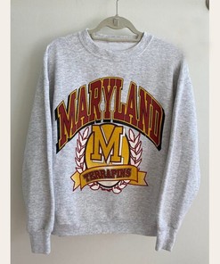Vintage University of Maryland Logo Crewneck Sweatshirt and Indiana Hoosiers Shirt - NCAA Shirts
